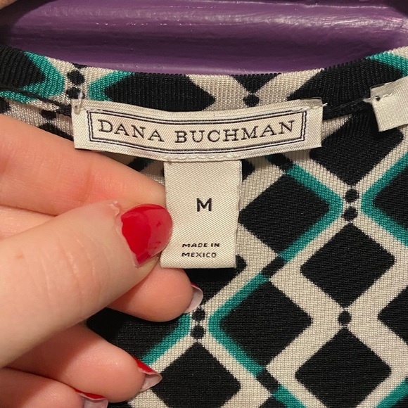 Dana Buchanan Green White & Blck Top Size M - Picture 2 of 3
